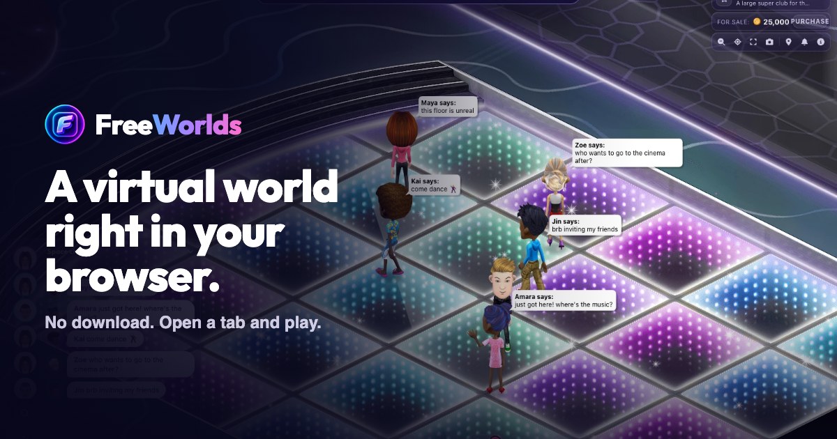 Browser Virtual World: No Download Needed | FreeWorlds